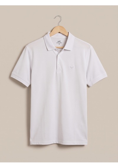 Maccali Erkek Beyaz Yazlık Basic Polo Yaka Tişört