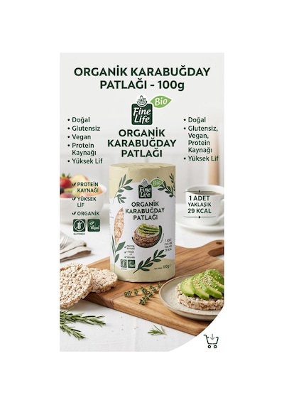 Finelife Organik Karabuğday Patlağı 100 G