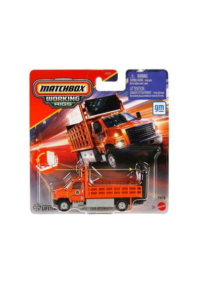 Matchbox Çalışma Donanımı Araçları Gmc 3500 Attenuator Truck Jbx8 Çok Renkli