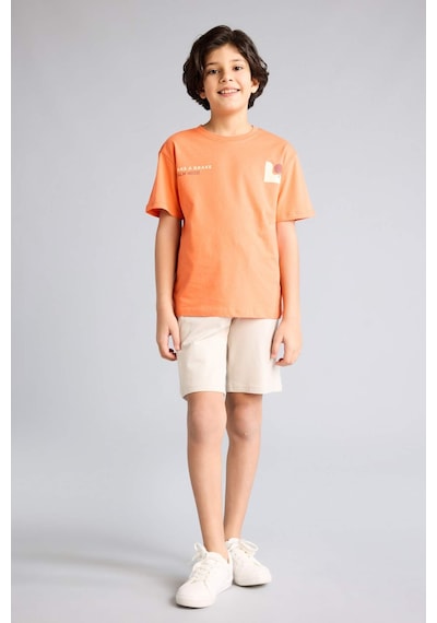 Defacto Regular Fıt Sweatshirt Kumaşı Şort Erkek Çocuk B5867a826smgr525 Gri-gr525