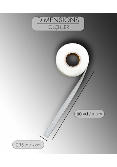 Hayal Tela 2 Cm X 100 M - Çift Taraflı Yapışkan Tela - Şerit Tela - Örümcek Tela - Hayalet Tela - Dikiş Nakış 1