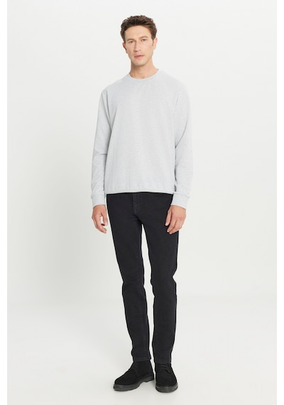 AC&Co / Altınyıldız Classics Standart Fit Normal Kesim Pamuk Bisiklet Yaka Erkek Sweatshirt Gri Melanj