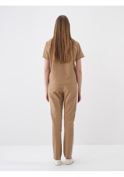 Xint Camel Pamuk Dokulu Regular Fit Tişört 602404