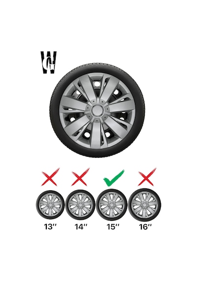 Audi A2 15 İnç Jant Kapağı 4 Adet Gri G113