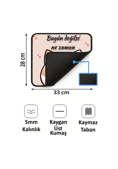 Ne Zaman Kedi Tasarımlı 33x28 Cm Mousepad Kaymaz Taban Rahat Konforlu Mouse Pad