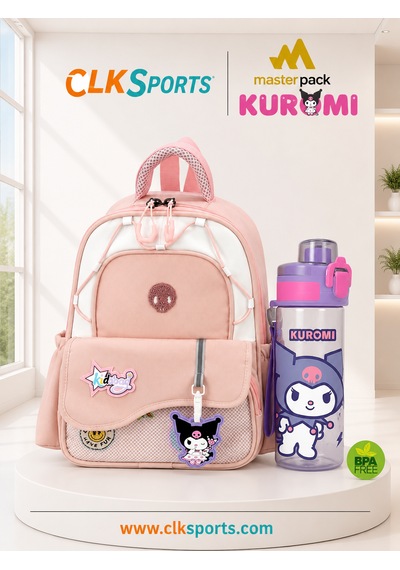 Masterpack Deluxe Anaokulu Çantası , Kalem Çantası , Kuromi Suluk Matara Hediye Pembe