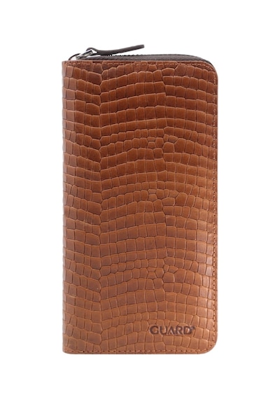 Guard Texas Baskılı Taba Fermuarlı Portföy Cüzdan Taba