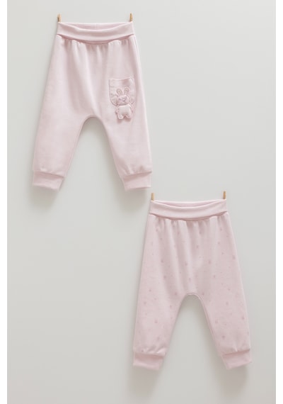 Caramell Cute Rabbıt Cep Detaylı Patiksiz İkili Pantolon Lila