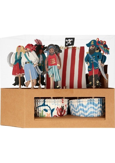 Meri Meri - Pirate Ship Cupcake Kit - Korsan Gemisi Cupcake Seti - 24'lü