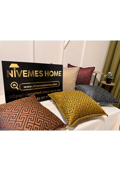 Nivemeshome Monet Zigzag Kırlent Kılıfı Kahve-antrasit 45 X 45 Kahve