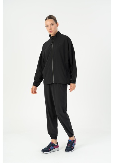 Maraton Comfort Kadın Dik Yaka Siyah- Tracktop Siyah-