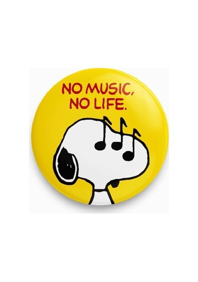 Ms Major Selection Snoopy No Music No Life Yazılı Rozet Diğer