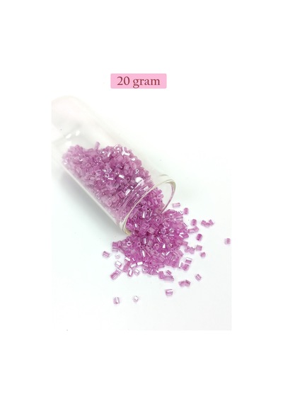 Kesme Cam Boncuk 2mm - 20 Gram - Şeffaf Eflatun -bnc311