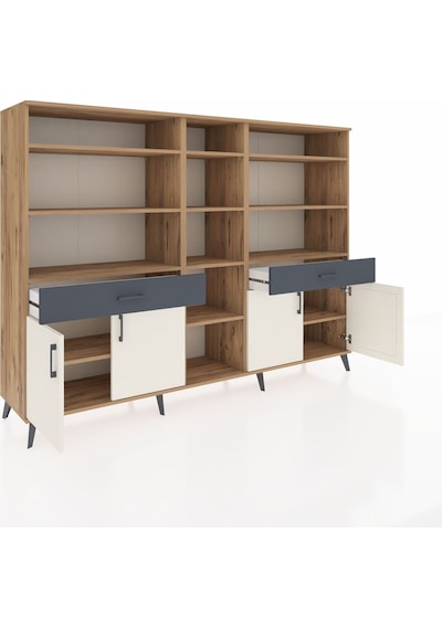 Hyperion Dolap 12 Raflı 2 Çekmeceli 4 Kapaklı 220x44x163 Çam-ayta Çam-aytaşı/antrasit Hyperion Dolap 12 Raflı 2 Çekmeceli 4 Kapaklı 220x44x163 Çam-ayta Çam-aytaşı/antrasit
