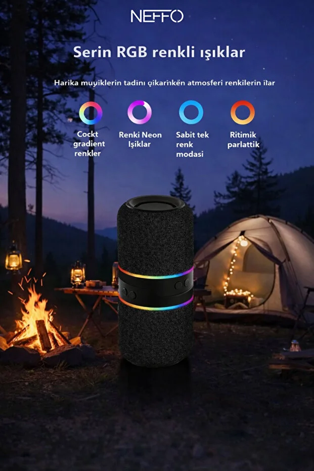 Ayrılabilir Bluetooth 5.3 Hoparlör Çift 52mm Sürücü, Yüksek Ses, Stereo Ses Sistemi Siyah