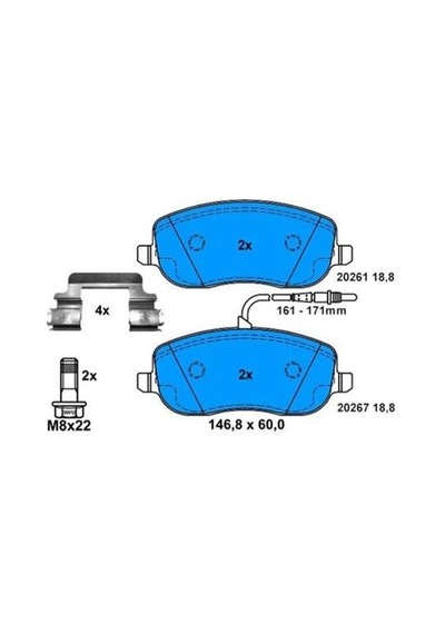 BOSCH 986424789 Fren Balatası Ön Ulysse 02- Scudo 96- / Phedra 02- / 807 02- Expert I 95- / C8 02- Jumpy 95-