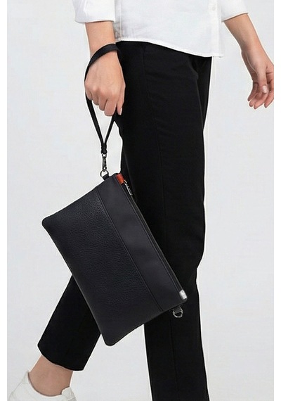 Lederax Suni Deri Clutch Çanta Portföy Çanta Ld629 Siyah