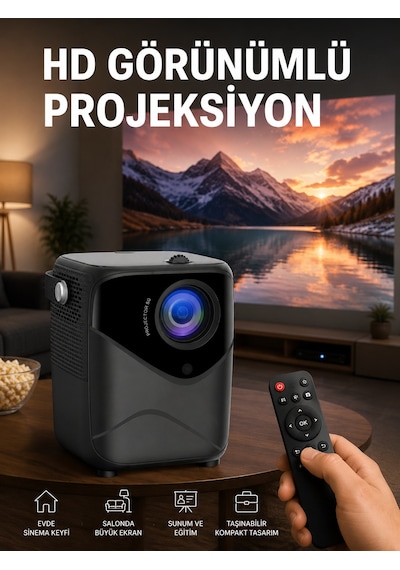 Yüksek Hd Görünümlü Taşınabilir Projeksiyon Cihazı - Lisinya
