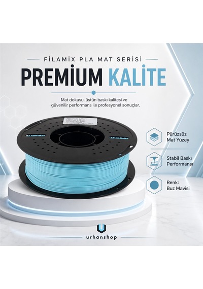 Filamix Pla Mat Buz Mavisi Filament 1.75mm 1kg Mat Yüzey