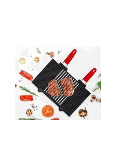 Lava Döküm Mangal Izgarası Çift Silikon Kulplu 25x40 Cm
