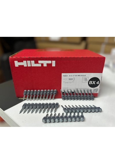 Hilti Bx4 Makine Uyumlu X-c B4 Mx Beton Çivisi Şeritli 27mm