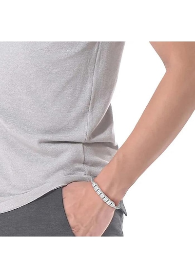 Lacoste Lacj2040521 Erkek Bileklik Metalik Gri