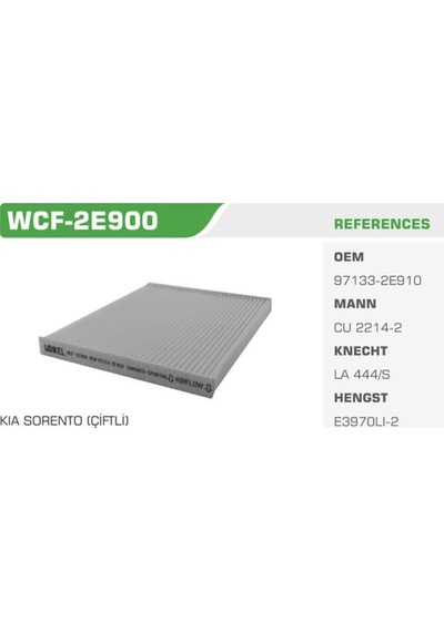WINKEL WCF-2E900 Polen Filtresi Sorento 06- Yeni Model Çıftlıforce