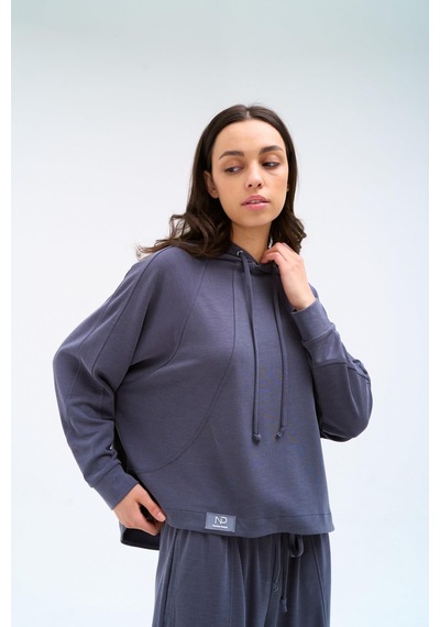 Normal People Vela - Modal Kumaş Kapşonlu Sweatshirt Gri