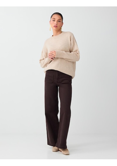 Jimmy Key Acı Kahve Cep Detaylı Pamuk Karışımlı Denim Pantolon 6ww188464803 Acı Kahverengi