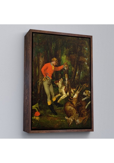 Çerçeveli Gustave Courbet -avdan Sonra Tablo - After The Hunt-8055
