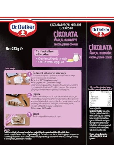 Dr. Oetker Çikolata Parçalı Kurabiye Çok Renkli