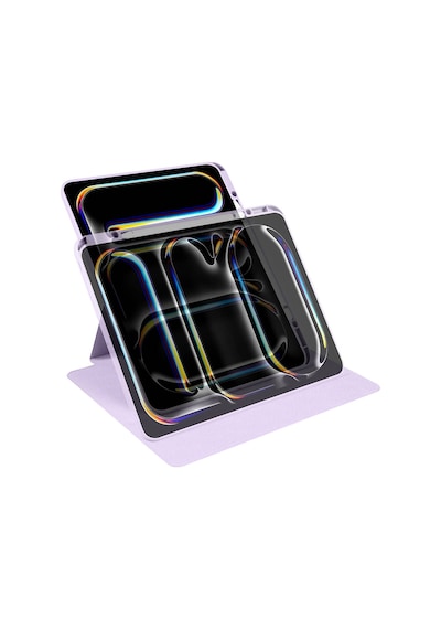 Apple Uyumlu iPad  Pro 13 2025 M5 Kılıf Mkst Termik Kalem Bölmeli Dönebilen Standlı Kılıf - Mavi Tablet Kılıfı