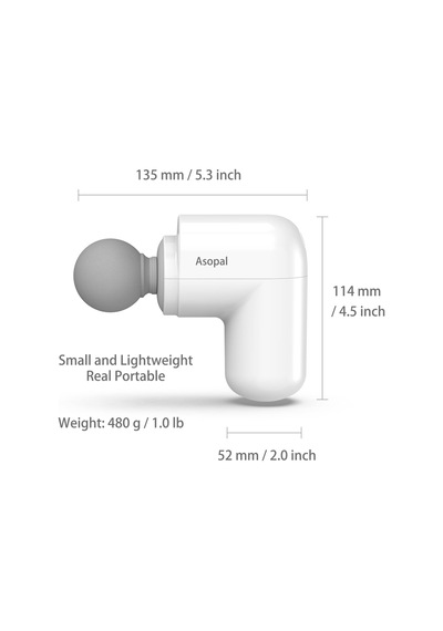 Asopal Mini Masaj Tabancası Cep Boyutunda Taşınabilir Masaj Tabancası Derin Doku Perküsyon Gerçek Küçük Sessiz Kas Taşıma Çantası İle 1lb