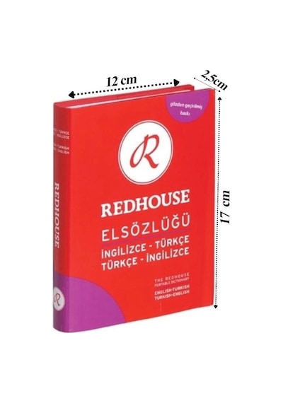 Redhouse İngilizce Türkçe El Sözlüğü Mor 544 Sayfa 1 Adet 30.000 Kelime Hazneli Red House İngilizce Sözlük El Boy Cep