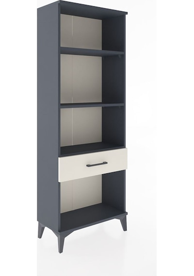 Arges Dolap 3 Raflı Tek Çekmeceli 60x30x163 Antrasit-aytaşı Antrasit