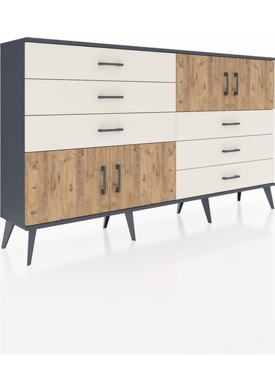 Arges Konsol 2 Raflı 6 Çekmeceli 4 Kapaklı 176x30x99 Antrasit-çam/aytaşı Atlas Çam/aytası - Antrasıt Arges Konsol 2 Raflı 6 Çekmeceli 4 Kapaklı 176x30x99 Antrasit-çam/aytaşı Atlas Çam/aytası - Antrasıt
