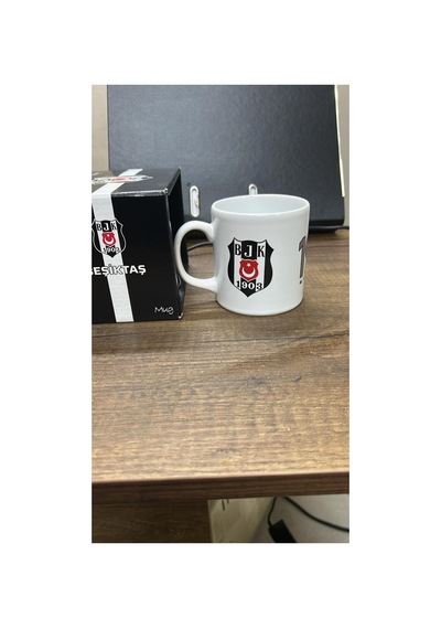 Beşiktaş Lisanslı Taraftar Seramik Kupa Siyah Beyaz