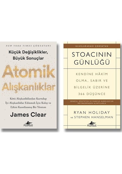 Pegasus Yayınları Atomik Alışkanlıklar - Stoacının Günlüğü 2 Kitap Set James Clear Ryan Holiday