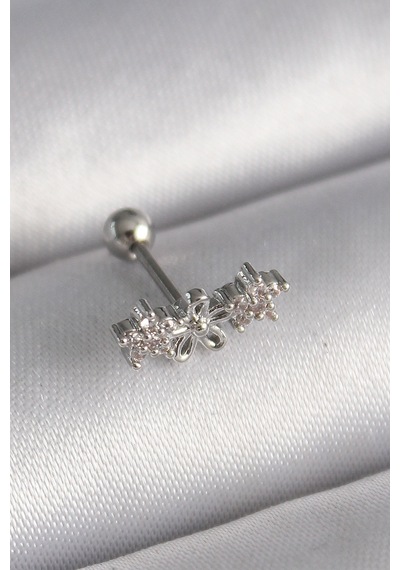 316l Çelik Gümüş Renk Zirkon Taşlı Çiçek Tragus Piercing 5886 - Hs08371211-6894 Renkli Renkli