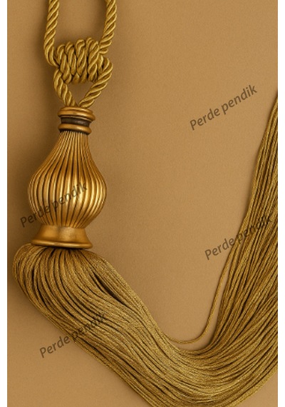 Modern Fon Perde Toplama Aparatı Gold Kornişe Takmalı Tavan Braçolu, Perde Aksesuarı 1 Adet Gold Kuka - Gold