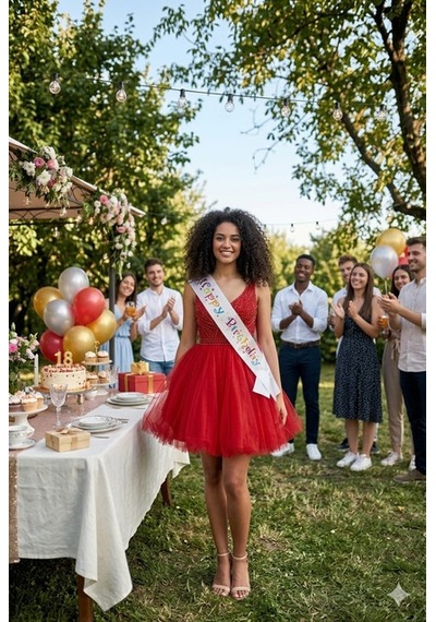 Kuşak Saten Happy Birthday Beyaz Üzeri Renkli Baskılı Doğum Günü Tüm Yaşlar