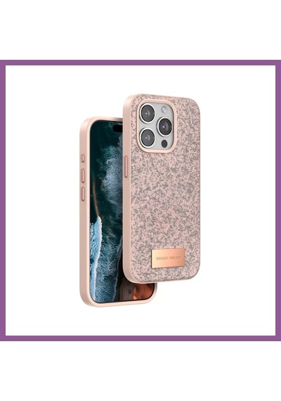 Bezos Onegif İphone 14 Pro Max Uyumlu Bright Simli Kapak - Pembe Rengaren