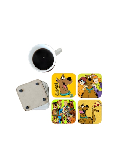 Scooby-doo Dekoratif Ahşap Bardak Altlığı Seti 076 Çok Renkli