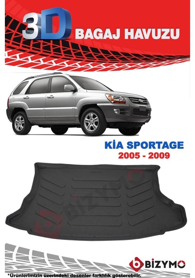Kia Sportage 2005-2009 3D Bagaj Havuzu Bizymo Kia Sportage 2005-2009 3D Bagaj Havuzu Bizymo