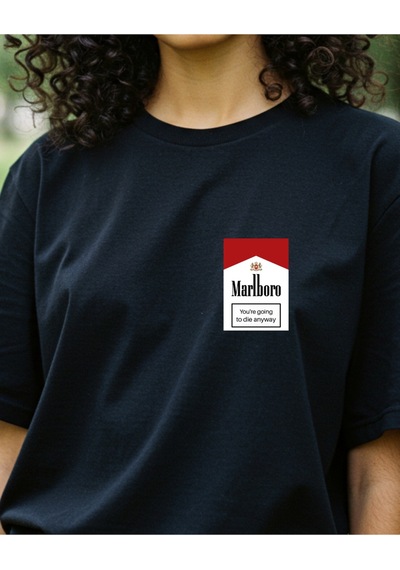 Noot Noot Tasarımlı Baskılı T-shirt Siyah