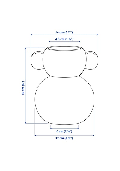 Ikea Ps 2026 Cam Vazo 15 Cm Beyaz - Yeşil