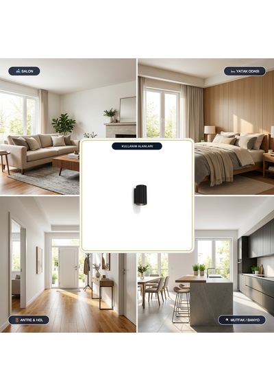 Jupıter Siyah Gu10 Duvar Aplik - Ev601-s/s