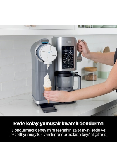 Ninja Swirl By Creami Soft Serve Dondurma Makinesi 13 Programlı Frozen Yoğurt Sorbe Milkshake Ev Tipi Soğuk Tatlı Cihazı 800 W Premium