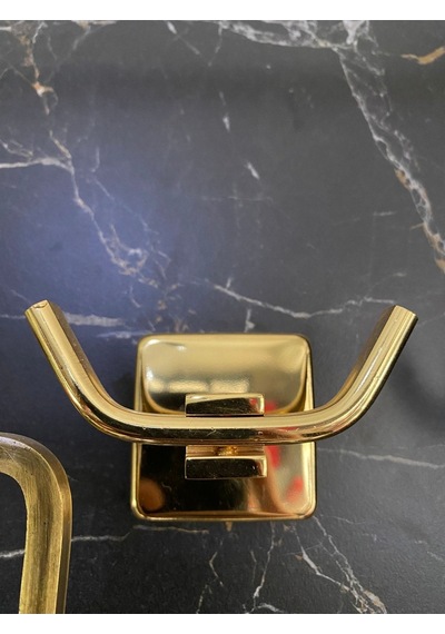 İsaoğlu Yapı Gold Askılık Altın Banyo Askılık Bornozluk Pirinç Malzeme Gold