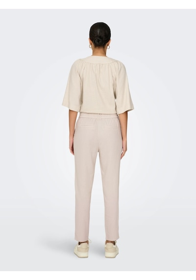 Only Onlcaro-poptrash Easy Linen Kadın Pantolon 15278710 Krem